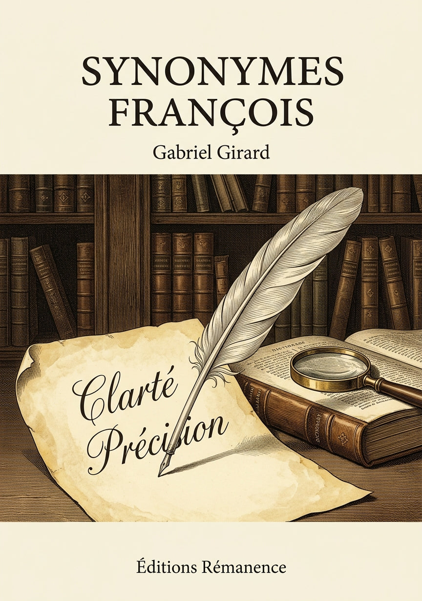 Livre Synonymes françois par Gabriel Girard - Couverture - Editions Remanence