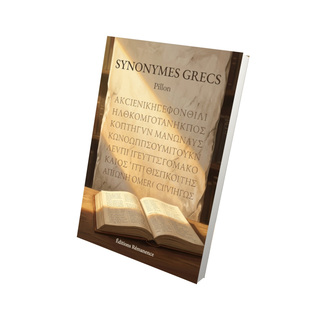 Livre Synonymes grecs par Pillon - Vue 3D - Editions Remanence