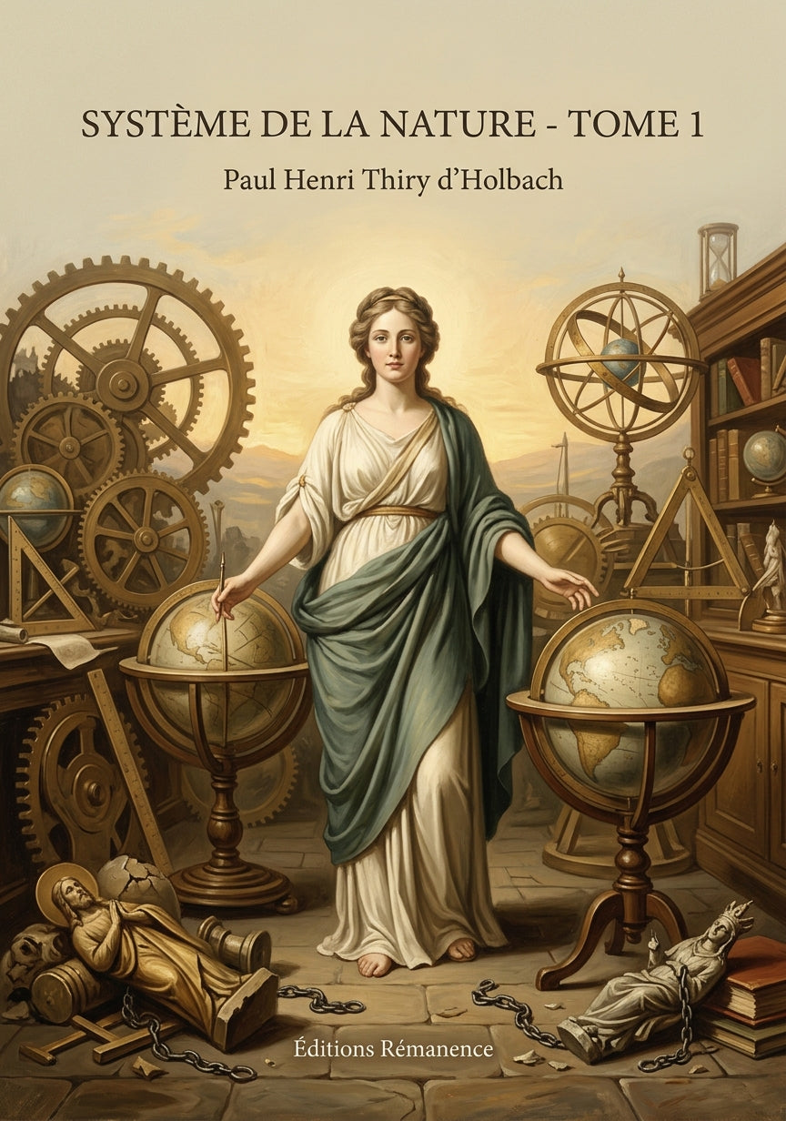Livre Système de la nature - Tome 1 par Paul Henri Thiry d’Holbach - Couverture - Editions Remanence