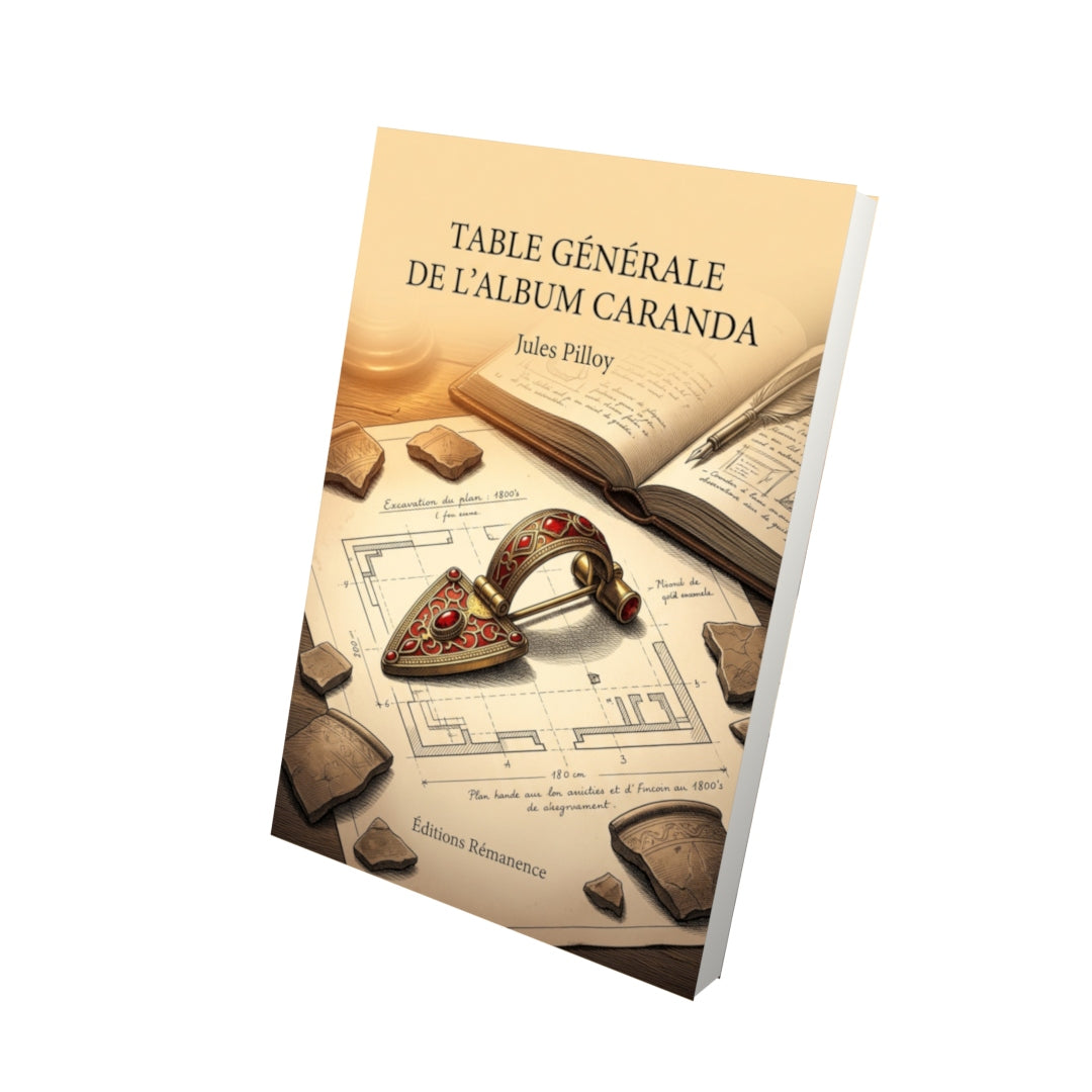 Livre Table générale de l'album Caranda par Jules Pilloy - Vue 3D - Editions Remanence