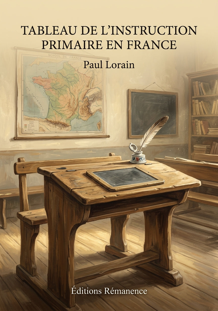 Livre Tableau de l’instruction primaire en France par Paul Lorain - Couverture - Editions Remanence