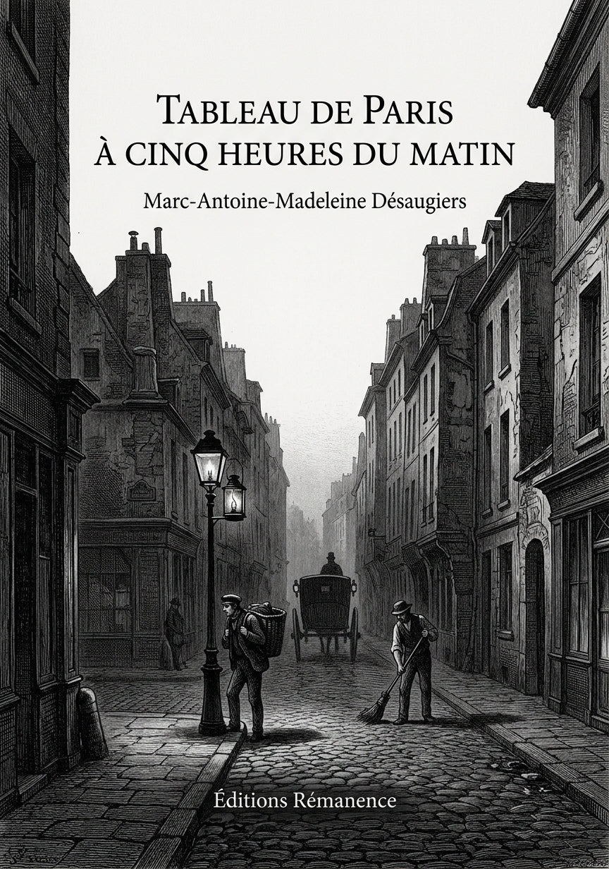Livre Tableau de Paris à cinq heures du matin par Marc-Antoine-Madeleine Désaugiers - Couverture - Editions Remanence