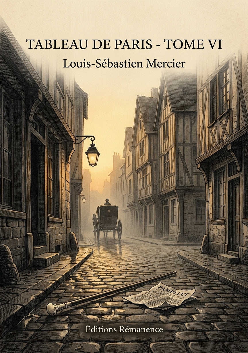 Livre Tableau de Paris - Tome VI par Louis-Sébastien Mercier - Couverture - Editions Remanence