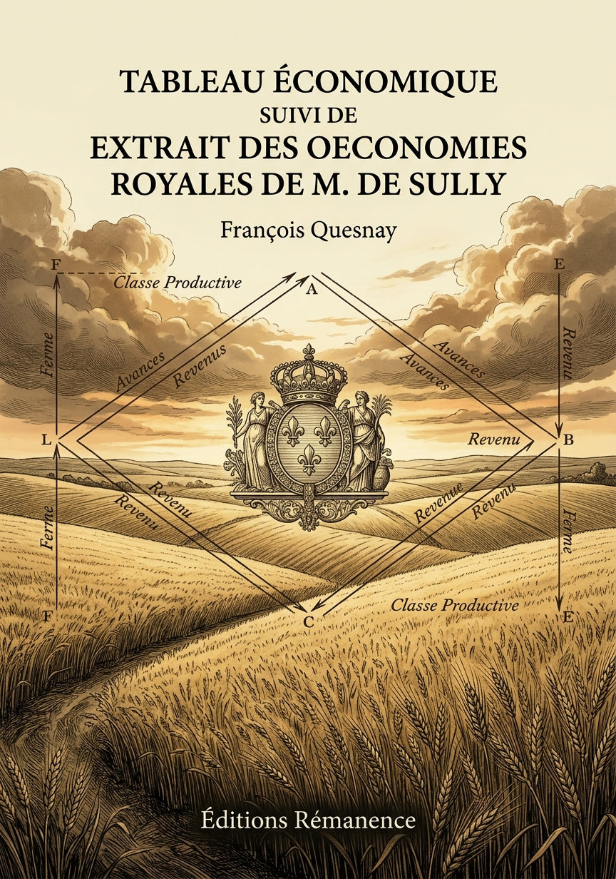 Livre Tableau économique suivi de Extrait des oeconomies royales de M. de Sully par François Quesnay - Couverture - Editions Remanence