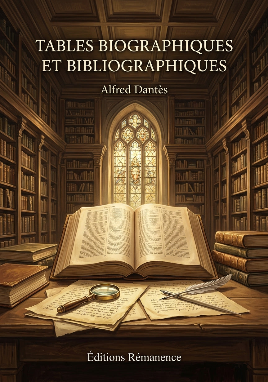 Livre Tables biographiques et bibliographiques par Alfred Dantès - Couverture - Editions Remanence
