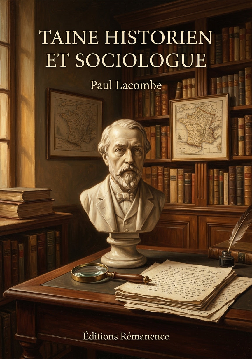 Livre Taine historien et sociologue par Paul Lacombe - Couverture - Editions Remanence