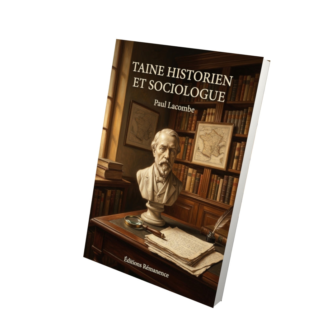 Livre Taine historien et sociologue par Paul Lacombe - Vue 3D - Editions Remanence
