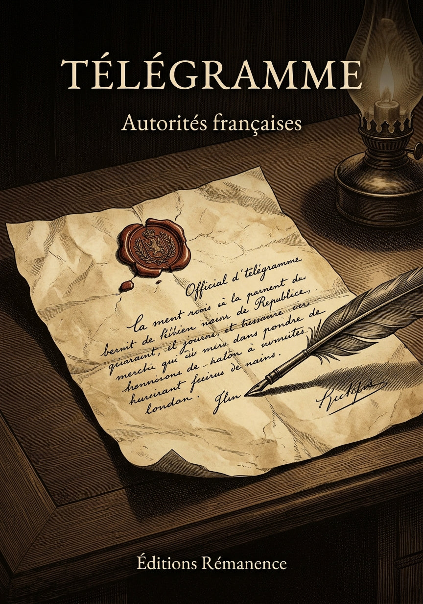 Livre Télégramme par Autorités françaises - Couverture - Editions Remanence