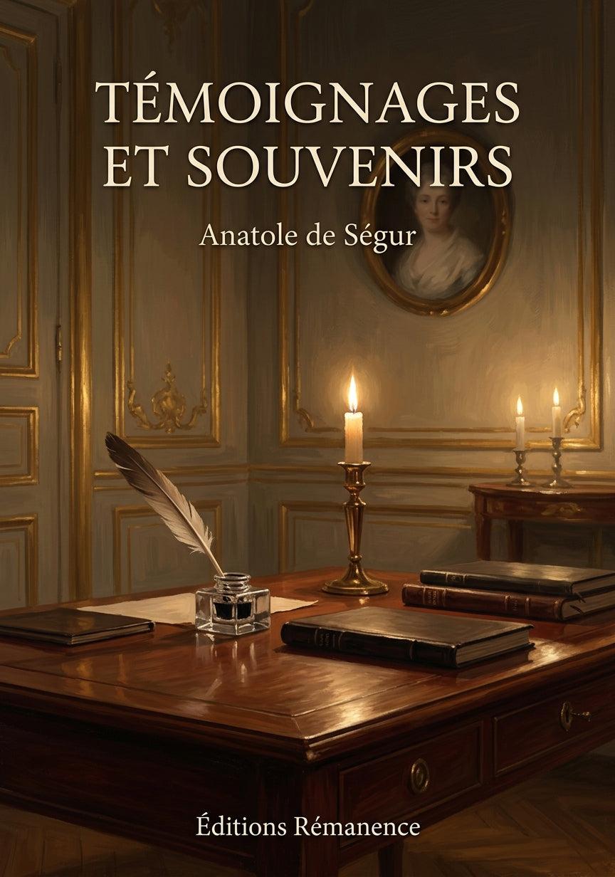 Livre Témoignages et souvenirs par Anatole de Ségur - Couverture - Editions Remanence