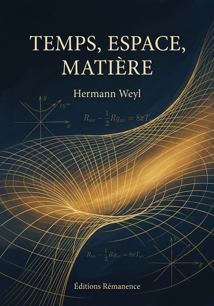 Livre Temps, espace, matière par Hermann Weyl - Couverture - Editions Remanence