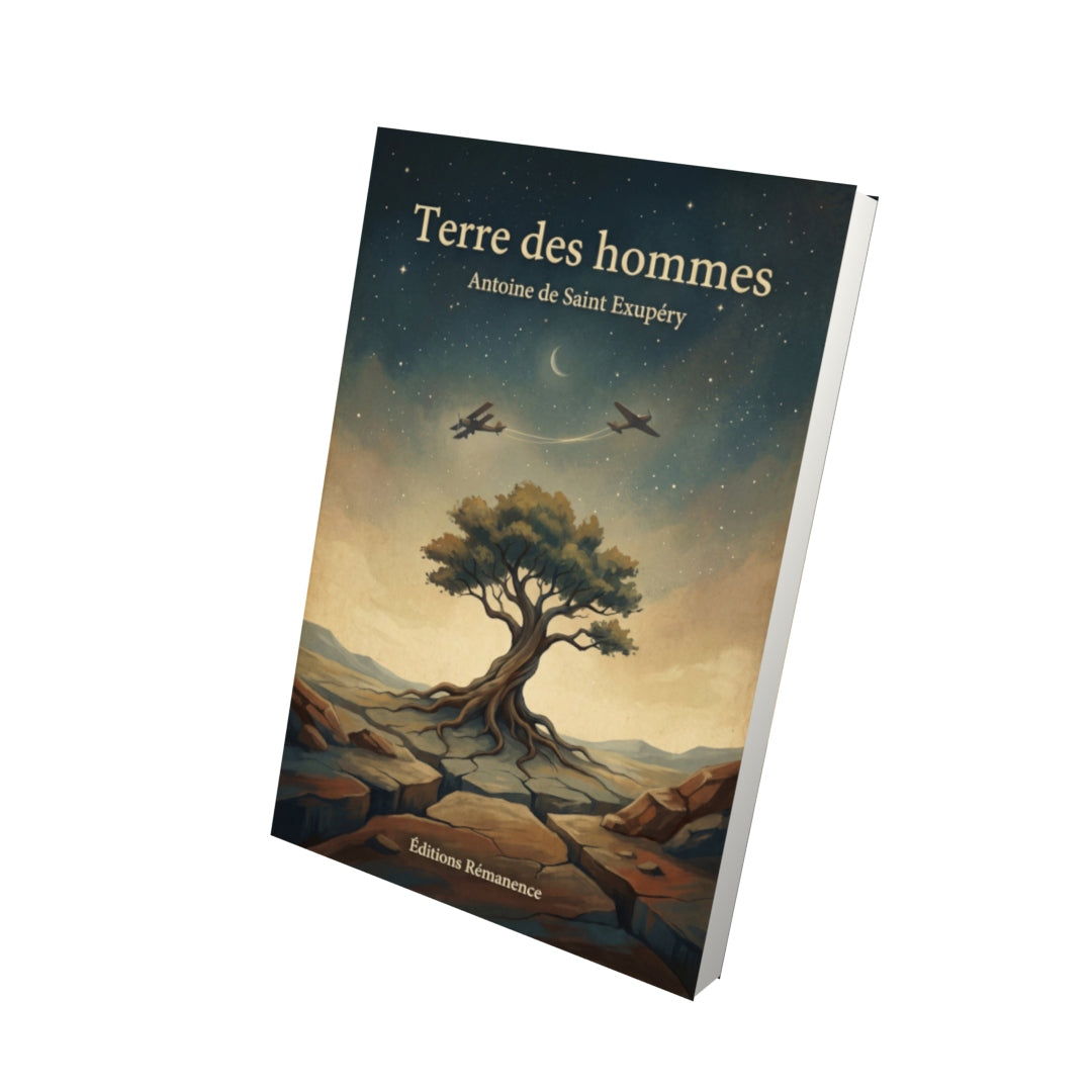 Livre Terre des hommes – Antoine de Saint Exupéry - Vue 3D - Editions Remanence