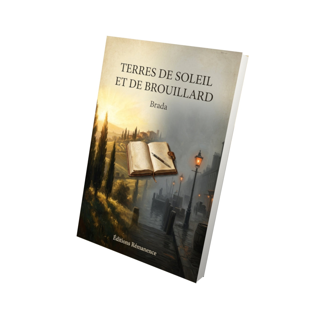 Livre Terres de soleil et de brouillard - Brada - Vue 3D - Editions Remanence