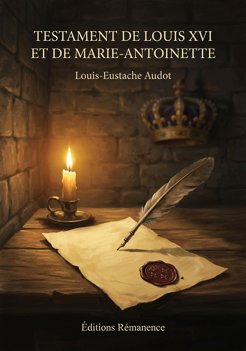 Livre Testament de Louis XVI et de Marie-Antoinette par Louis-Eustache Audot - Couverture - Editions Remanence