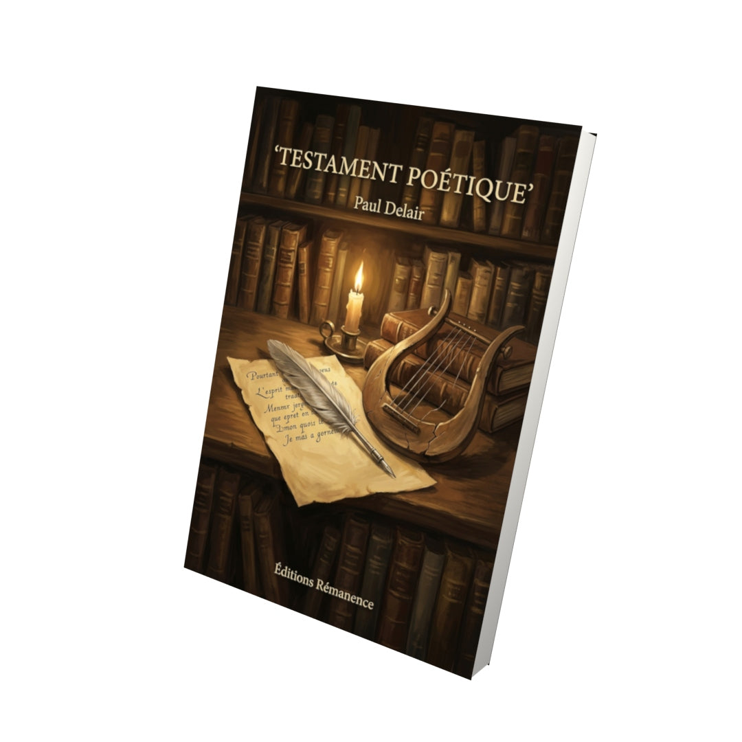 Livre Testament poétique par Paul Delair - Vue 3D - Editions Remanence