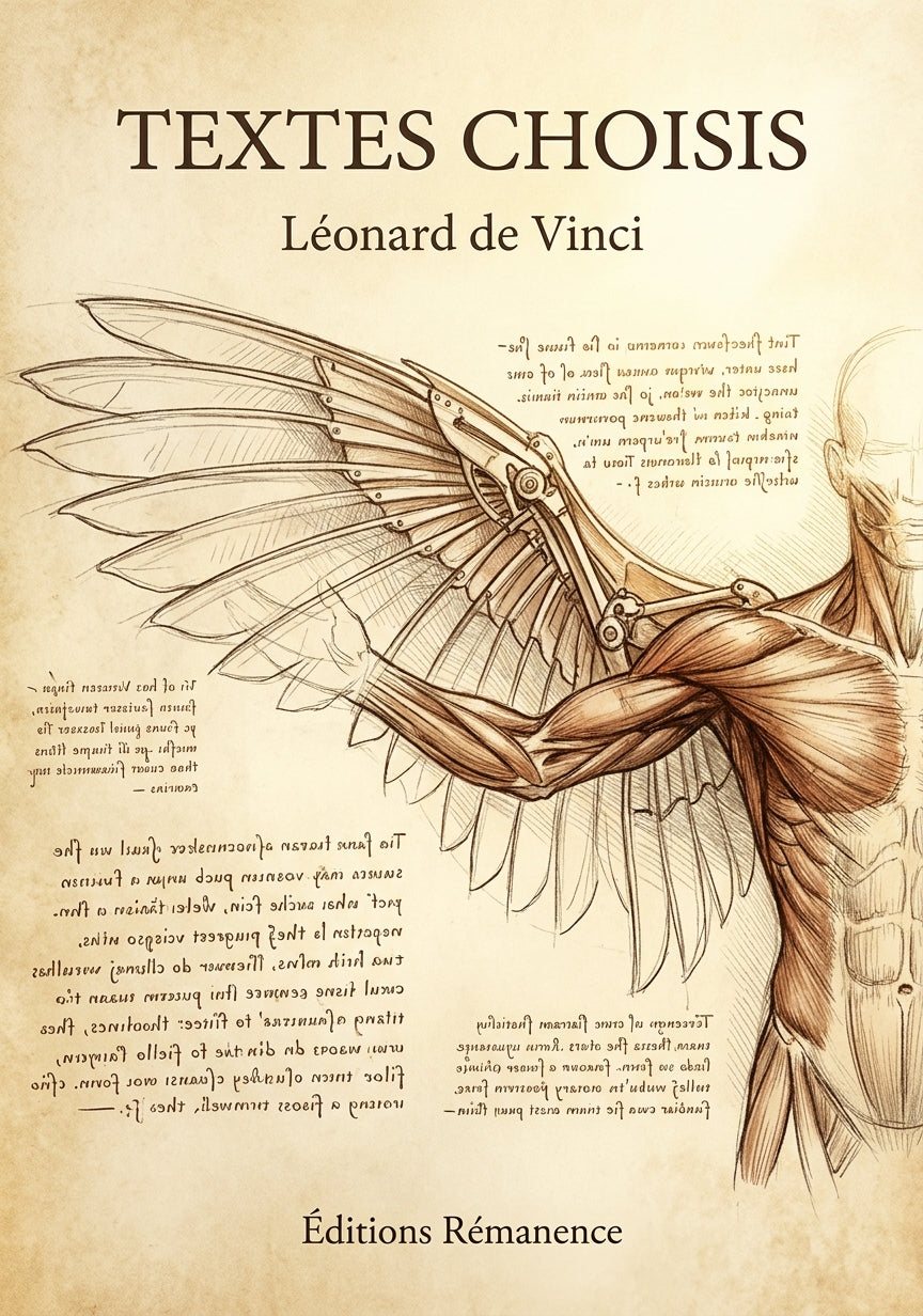 Livre Textes choisis par Léonard de Vinci - Couverture - Editions Remanence