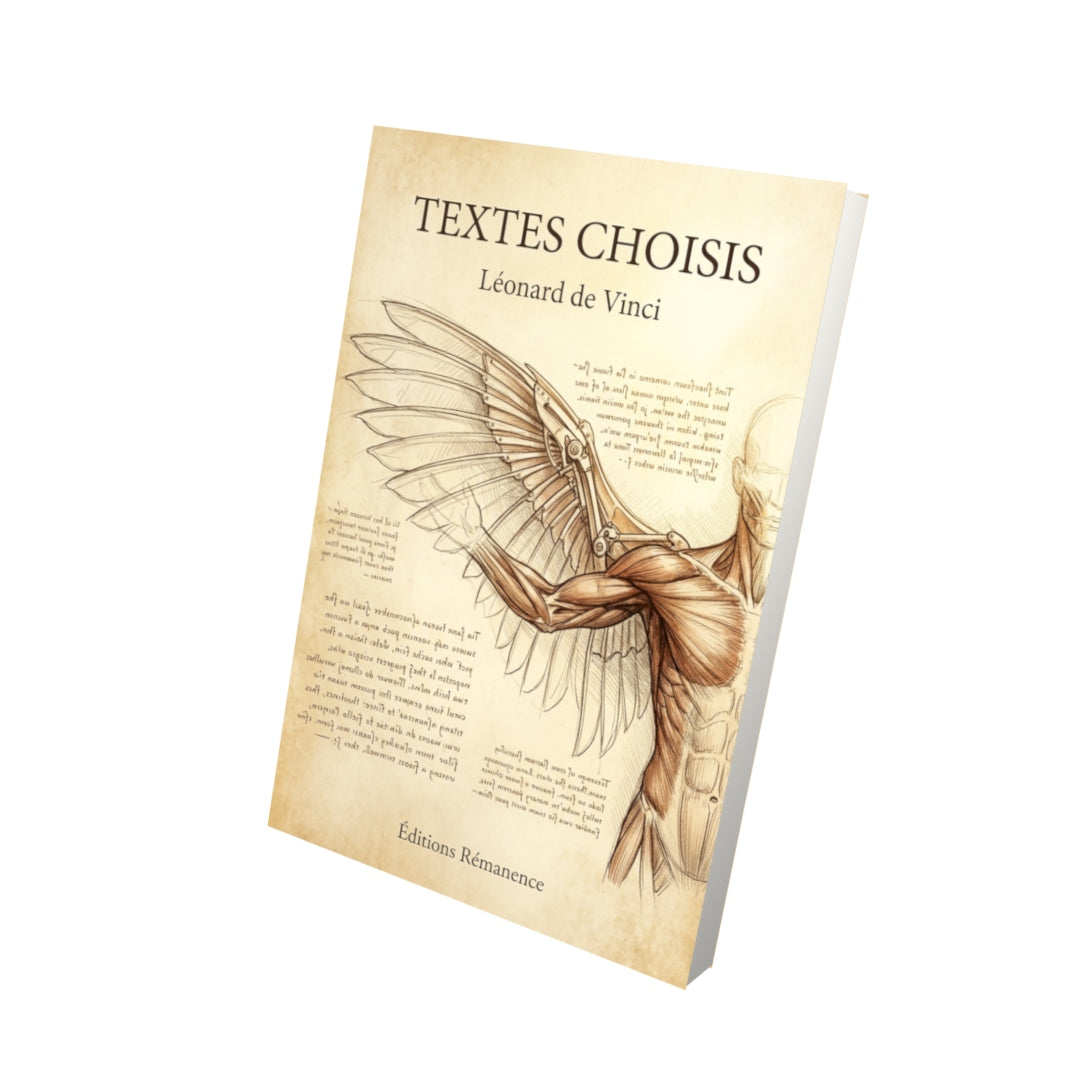 Livre Textes choisis par Léonard de Vinci - Vue 3D - Editions Remanence