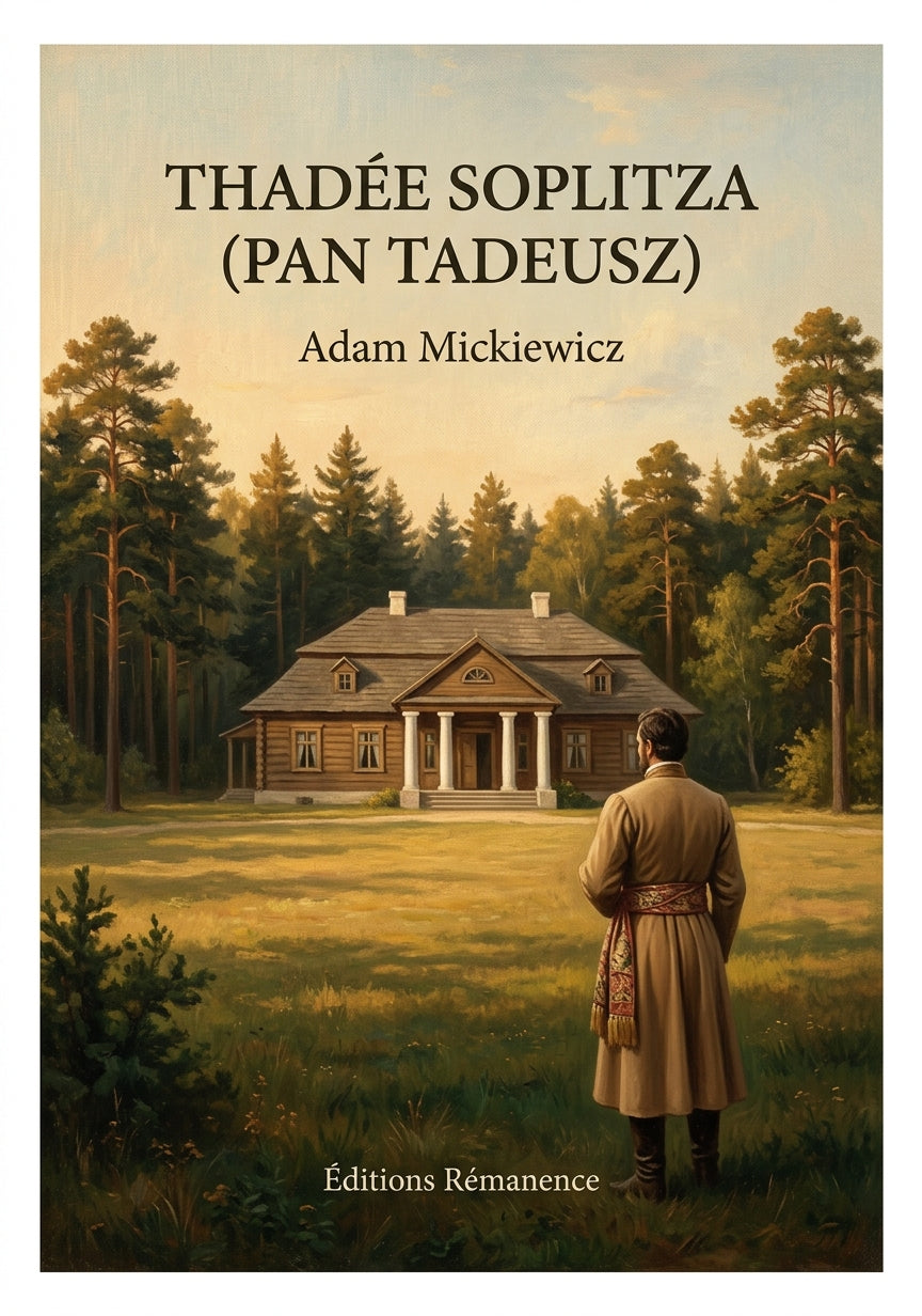 Livre Thadée Soplitza (Pan Tadeusz) par Adam Mickiewicz - Couverture - Editions Remanence