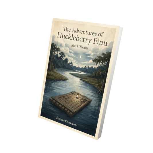 Livre The Adventures of Huckleberry Finn – Mark Twain - Vue 3D - Editions Remanence