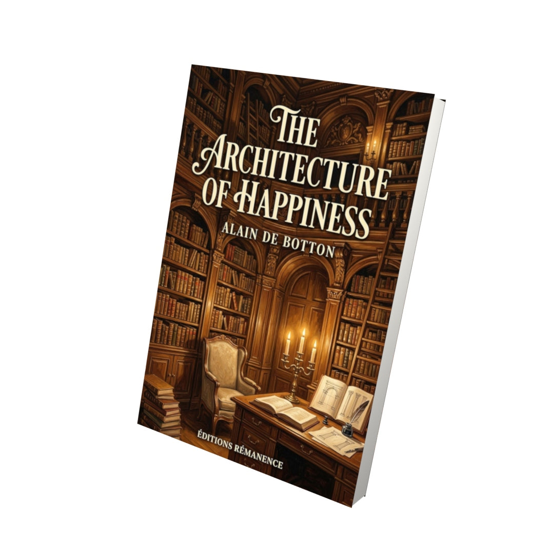 Livre The Architecture of Happiness – Alain de Botton - Vue 3D - Editions Remanence
