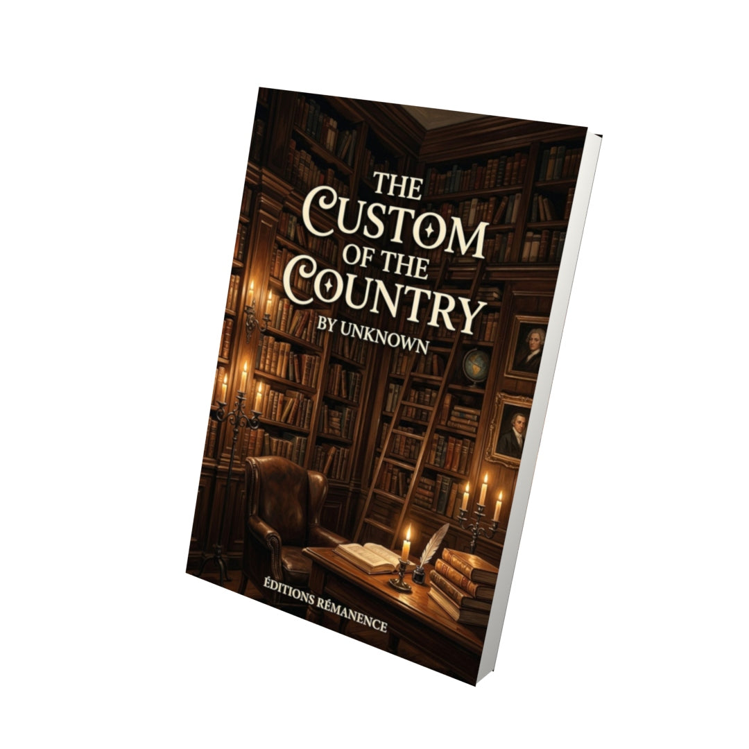 Livre The Custom of the Country - Vue 3D - Editions Remanence