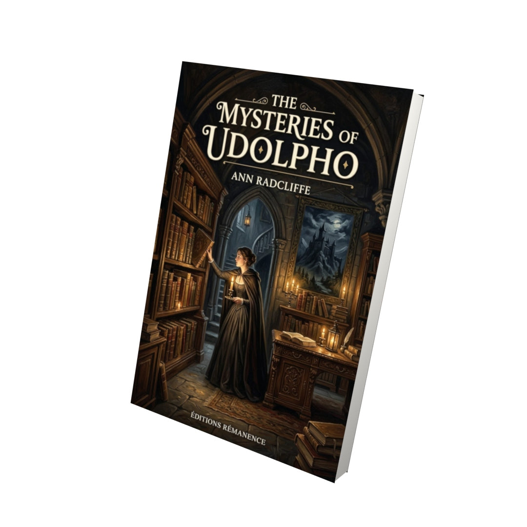 Livre The Mysteries of Udolpho – Ann Radcliffe - Vue 3D - Editions Remanence