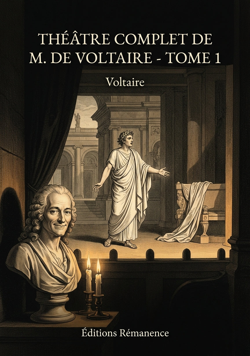 Livre Théâtre complet de M. de Voltaire - Tome 1 par Voltaire - Couverture - Editions Remanence