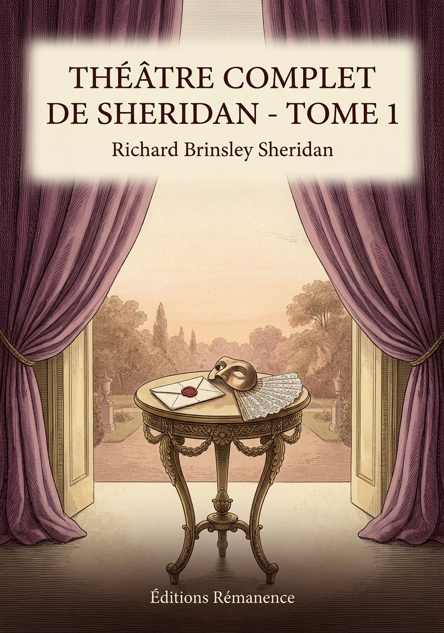 Livre Théâtre complet de Sheridan - Tome 1 par Richard Brinsley Sheridan - Couverture - Editions Remanence