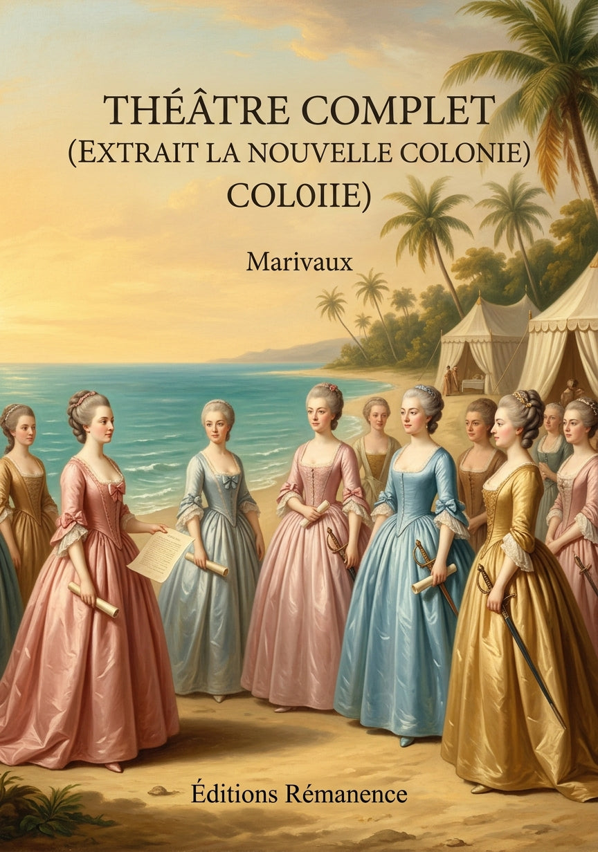 Livre Théâtre complet (extrait La Nouvelle colonie) par Marivaux - Couverture - Editions Remanence