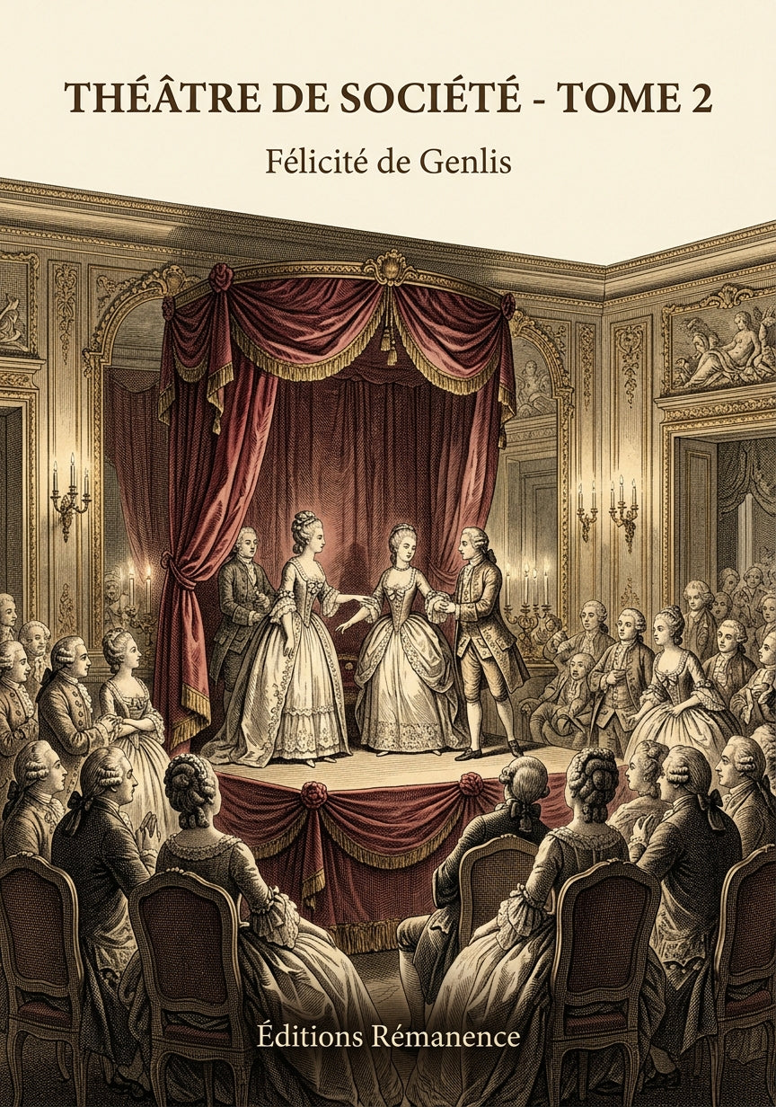Livre Théâtre de société - Tome 2 par Félicité de Genlis - Couverture - Editions Remanence