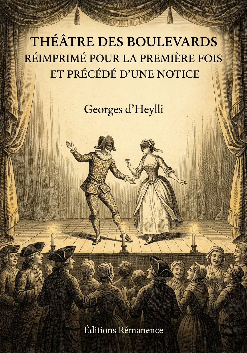 Livre Théâtre des boulevards réimprimé pour la première fois et précédé d'une notice par Georges d'Heylli - Couverture - Editions Remanence