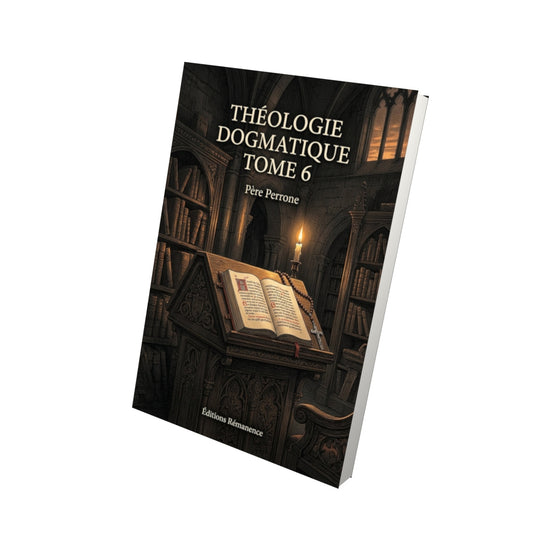 Livre Théologie dogmatique Tome 6 - Père Perrone - Vue 3D - Editions Remanence