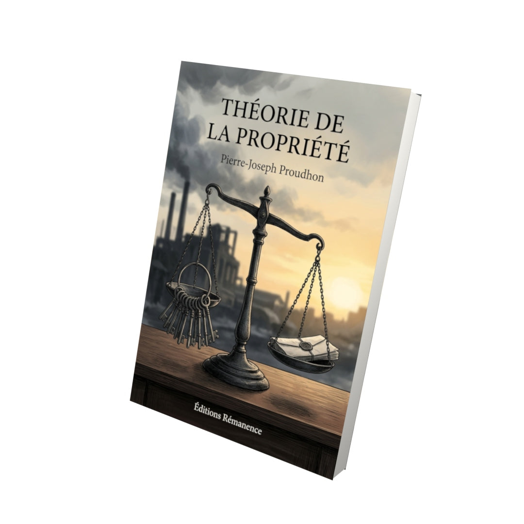 Livre Théorie de la propriété par Pierre-Joseph Proudhon - Vue 3D - Editions Remanence