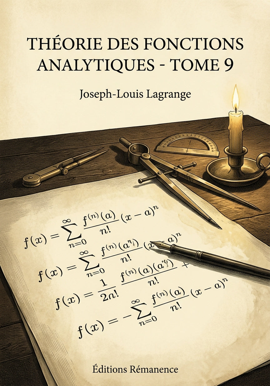 Livre Théorie des fonctions analytiques - Tome 9 par Joseph-Louis Lagrange - Couverture - Editions Remanence