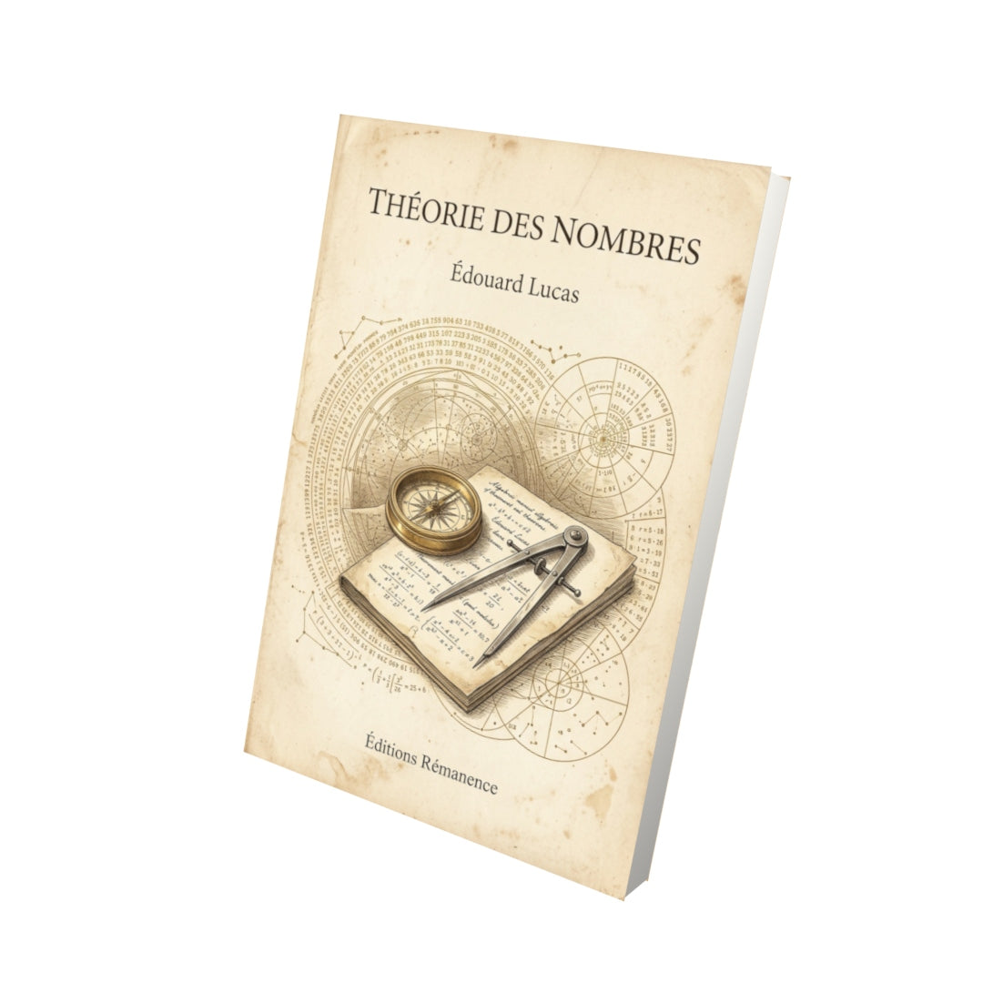 Livre Théorie des nombres par Édouard Lucas - Vue 3D - Editions Remanence