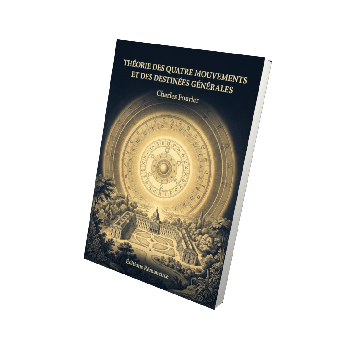 Livre Théorie des quatre mouvements et des destinées générales par Charles Fourier - Vue 3D - Editions Remanence