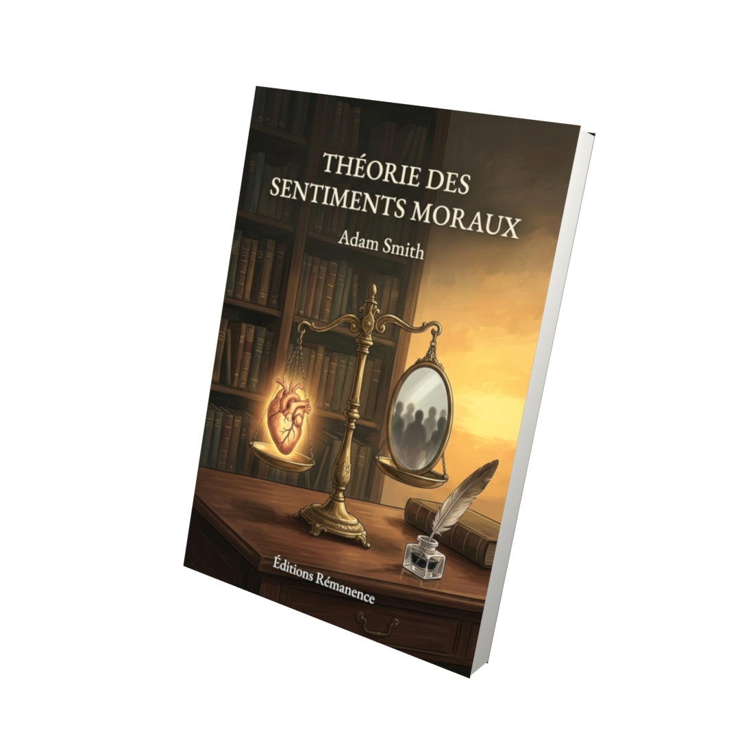 Livre Théorie des sentiments moraux par Adam Smith - Vue 3D - Editions Remanence