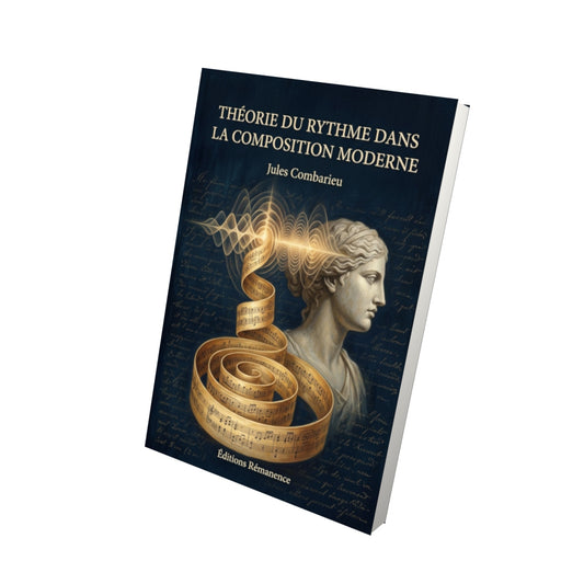 Livre Théorie du rythme dans la composition moderne par Jules Combarieu - Vue 3D - Editions Remanence