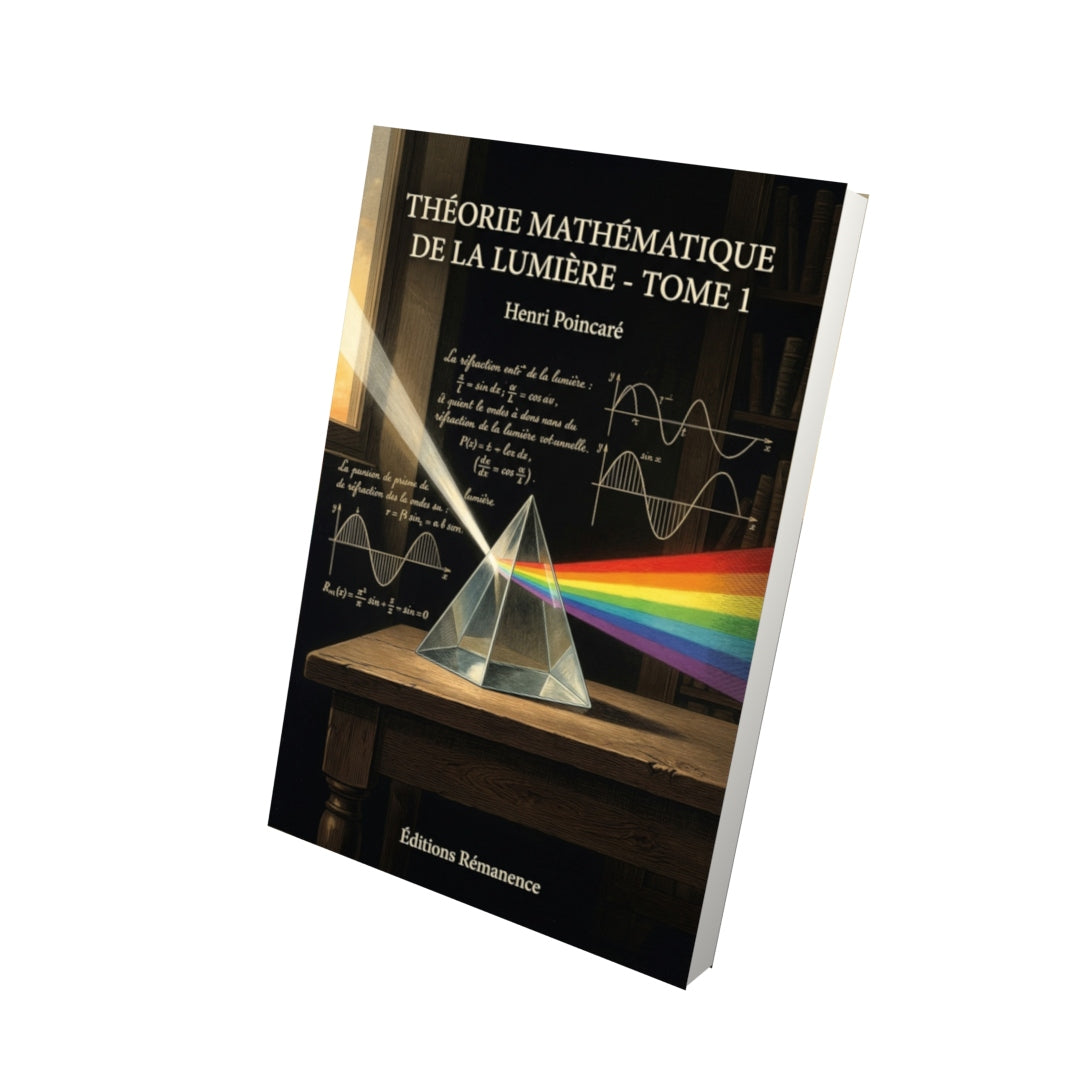 Livre Théorie mathématique de la lumière - Tome 1 par Henri Poincaré - Vue 3D - Editions Remanence