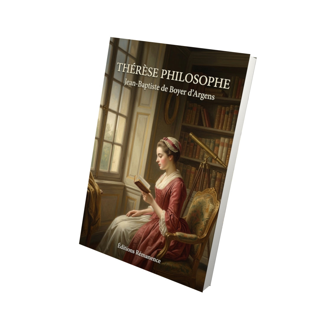 Livre Thérèse philosophe par Jean-Baptiste de Boyer d’Argens - Vue 3D - Editions Remanence