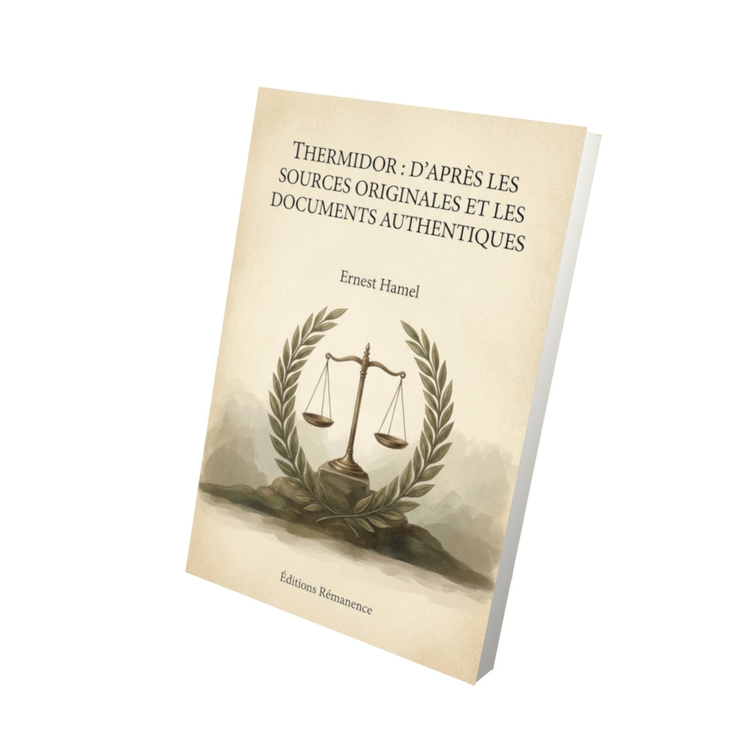 Livre Thermidor : d'après les sources originales et les documents authentiques - Ernest Hamel - Vue 3D - Editions Remanence