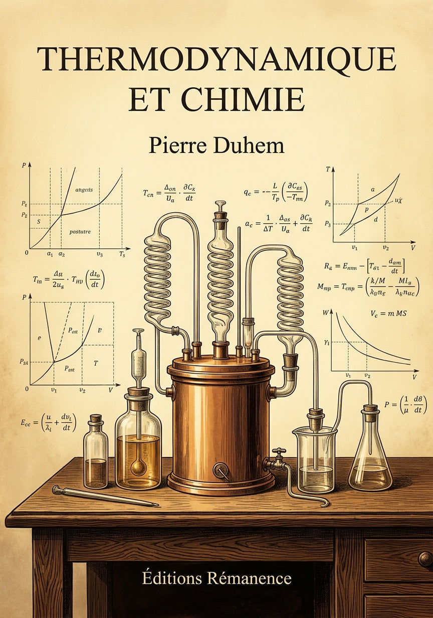 Livre Thermodynamique et chimie par Pierre Duhem - Couverture - Editions Remanence
