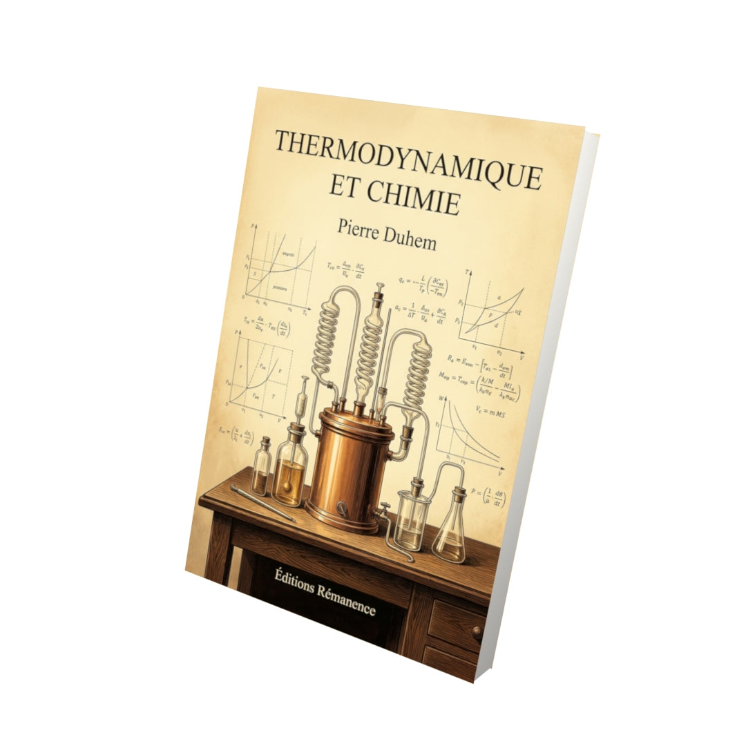 Livre Thermodynamique et chimie par Pierre Duhem - Vue 3D - Editions Remanence