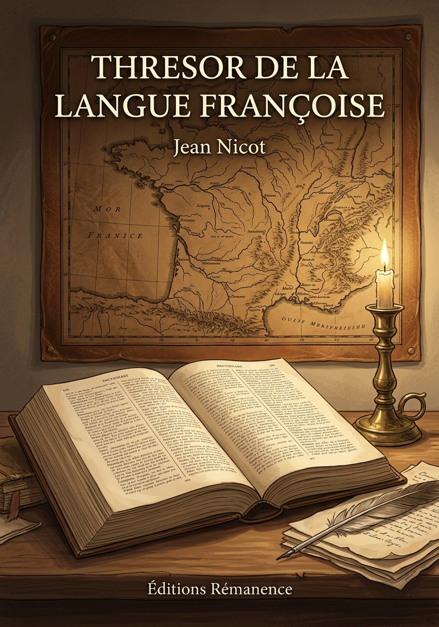 Livre Thresor de la langue françoise par Jean Nicot - Couverture - Editions Remanence