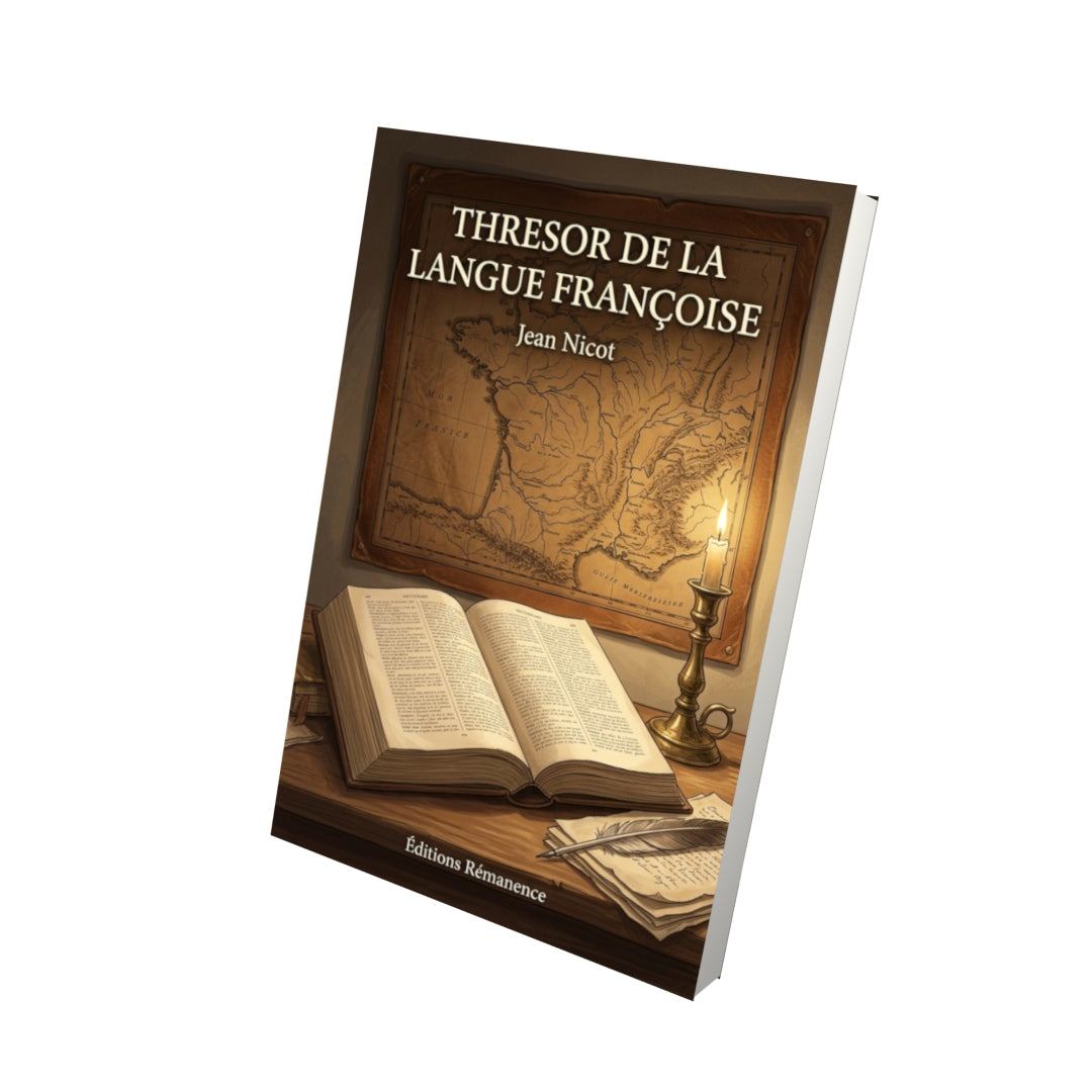 Livre Thresor de la langue françoise par Jean Nicot - Vue 3D - Editions Remanence
