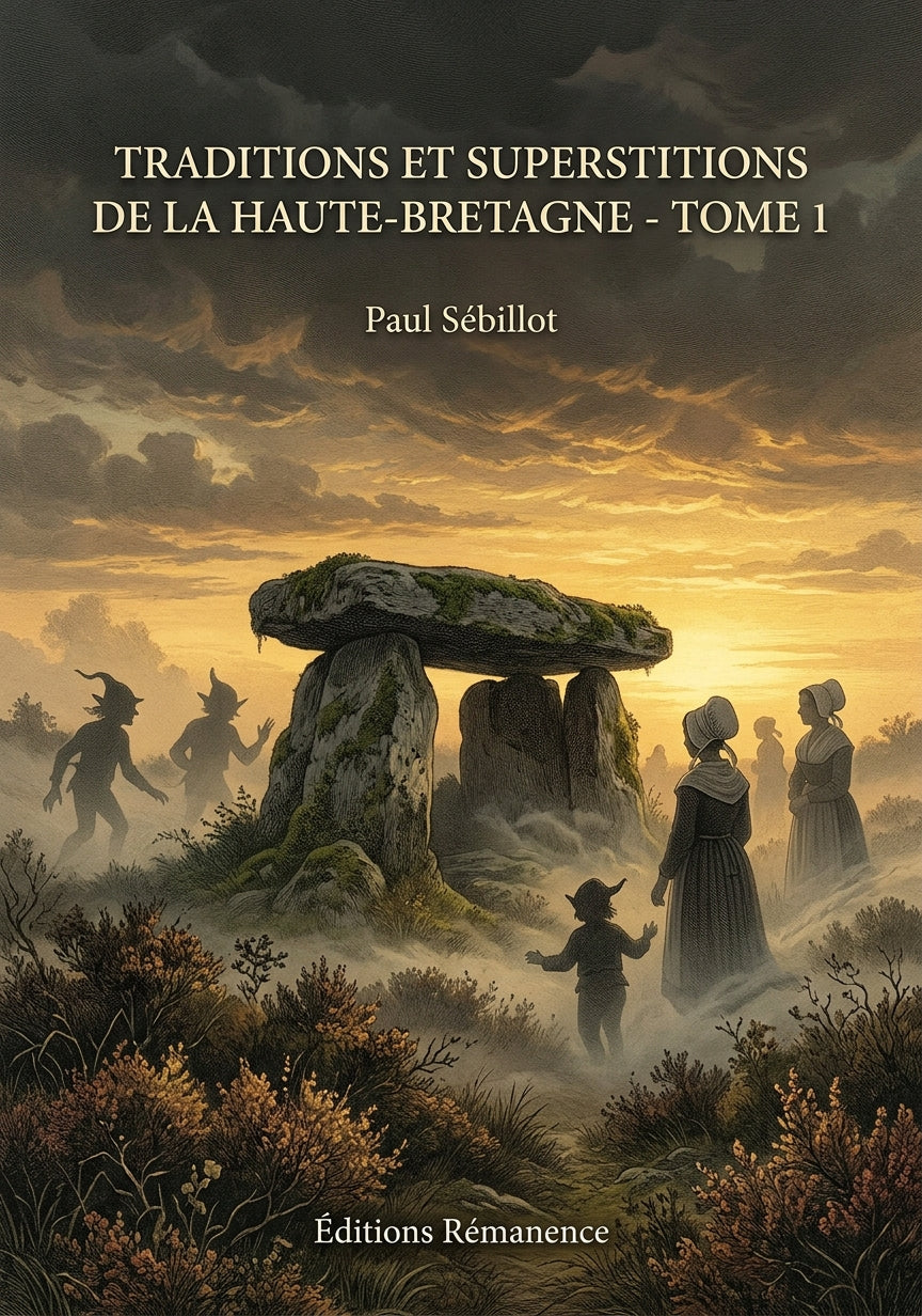 Livre Traditions et superstitions de la Haute-Bretagne - Tome 1 par Paul Sébillot - Couverture - Editions Remanence