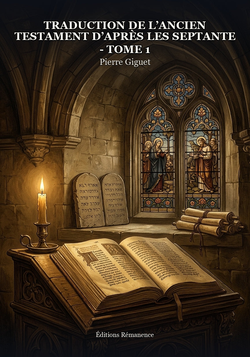 Livre Traduction de l’Ancien Testament d’après les Septante - Tome 1 par Pierre Giguet - Couverture - Editions Remanence