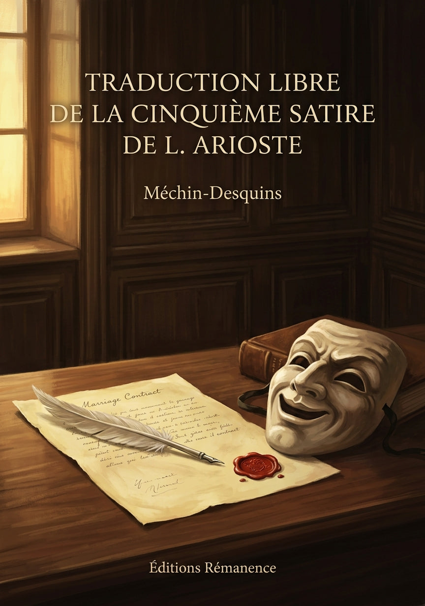 Livre Traduction libre de la cinquième satire de L. Arioste par Méchin-Desquins - Couverture - Editions Remanence
