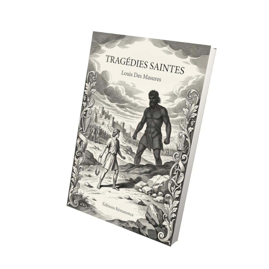 Livre Tragédies saintes par Louis Des Masures - Vue 3D - Editions Remanence