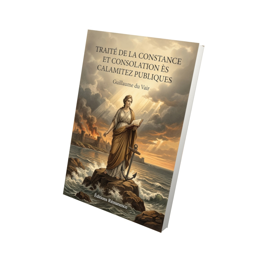 Livre Traité de la constance et consolation ès calamitez publiques par Guillaume du Vair - Vue 3D - Editions Remanence