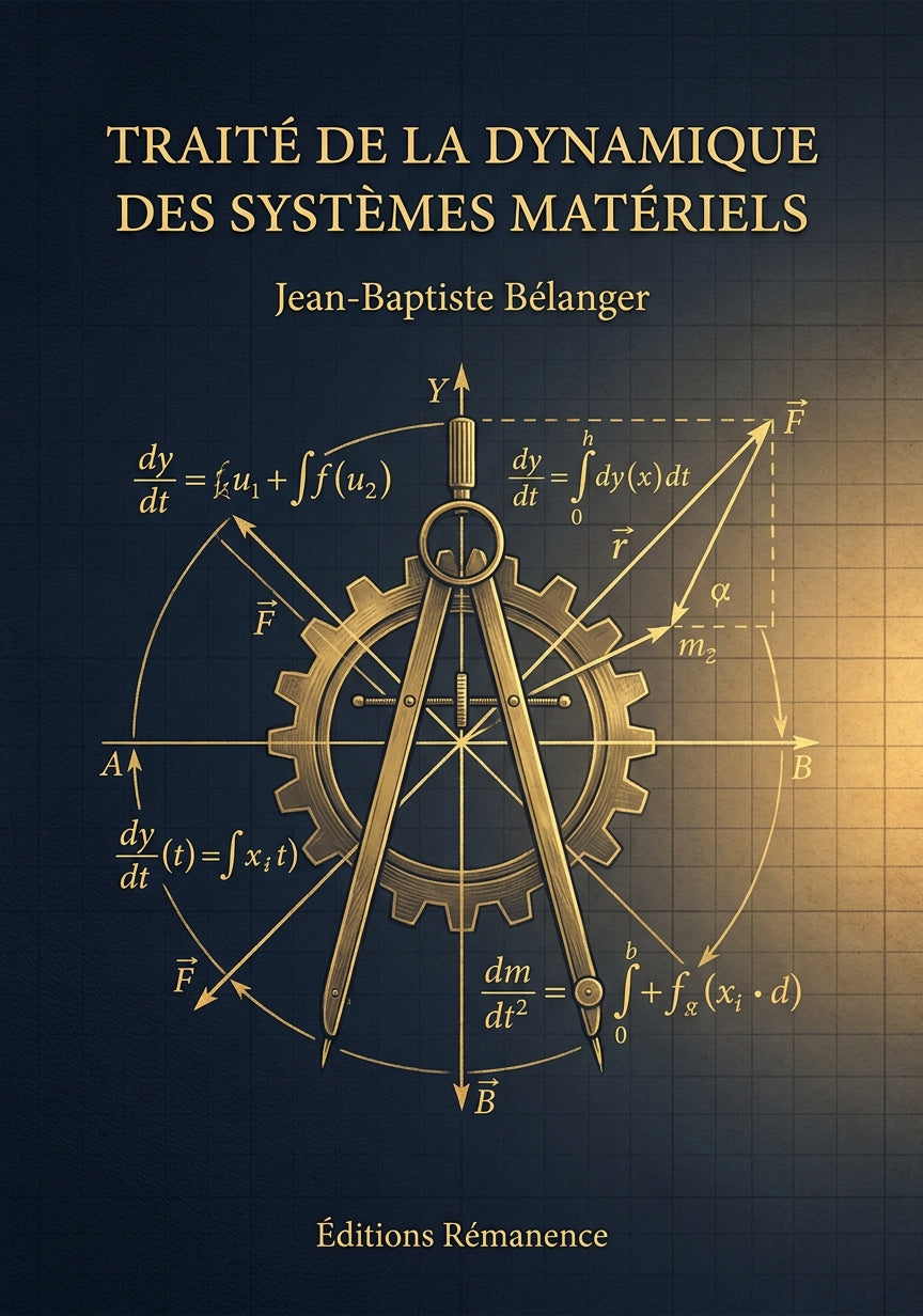 Livre Traité de la dynamique des systèmes matériels par Jean-Baptiste Bélanger - Couverture - Editions Remanence